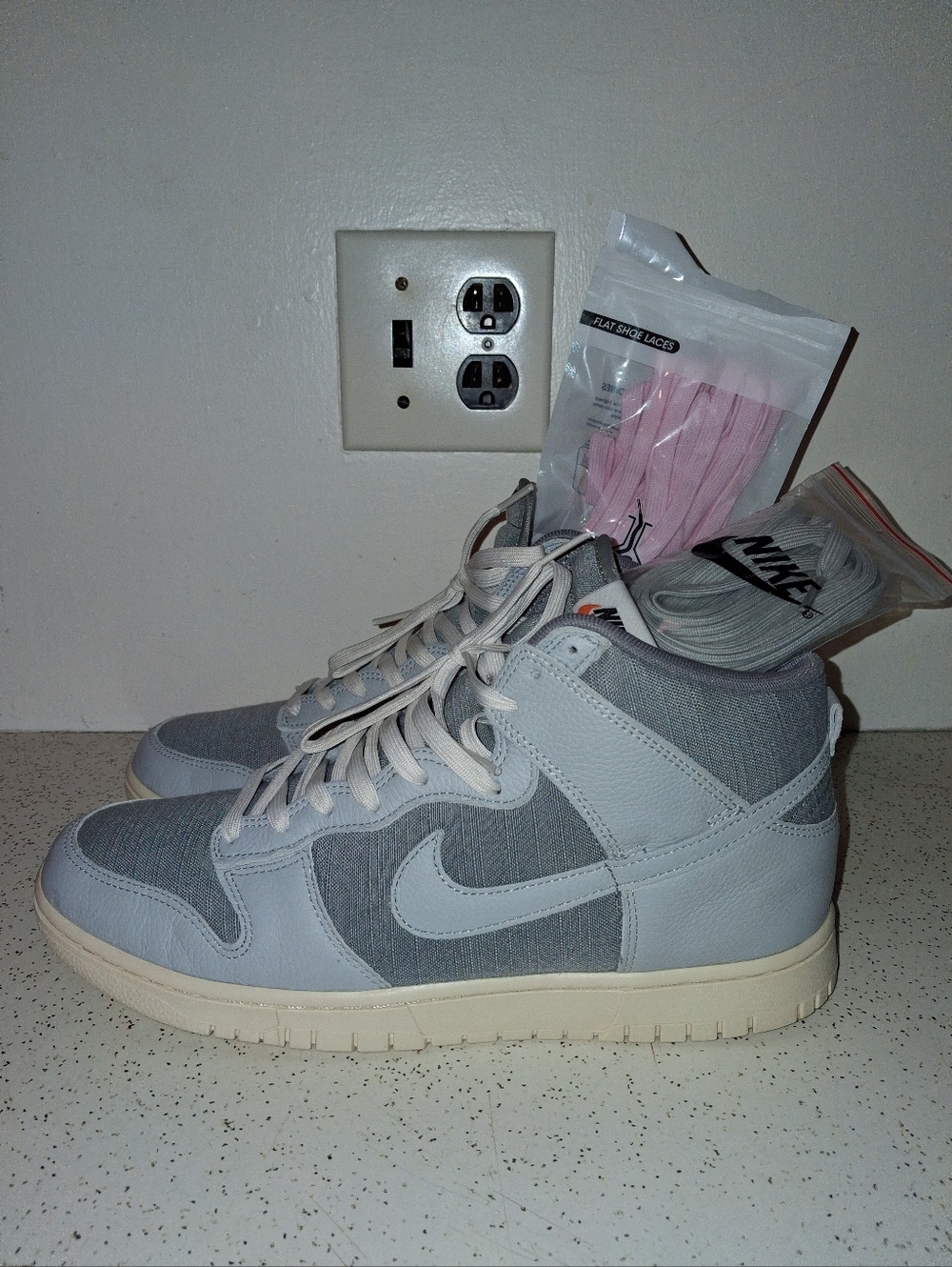 SIZE 11.5M - NIKE DUNK VINTAGE HIGH, CERTIFIED FRESH,  PARTICLE GREY.
